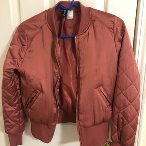 Pink Satin Bomber Jacket